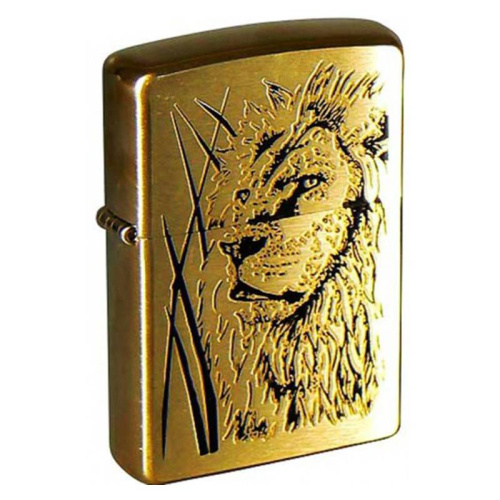 499 ZIPPO ЗажигалкаProud Lion Brushed Brass фото 9