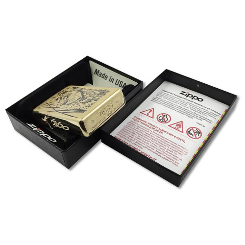 499 ZIPPO ЗажигалкаProud Lion Brushed Brass фото 6