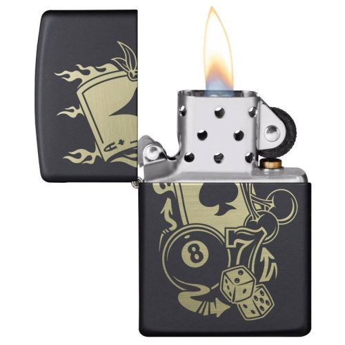 499 ZIPPO Зажигалка ZIPPO Gambling Design с покрытием Black Matte фото 2 499 ZIPPO Зажигалка ZIPPO Gambling Design с покрытием Black Matte фото 2